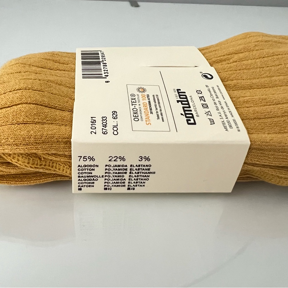 🆕Condor Basic Rib Tights size 6 Mustard - Picture 4 of 5